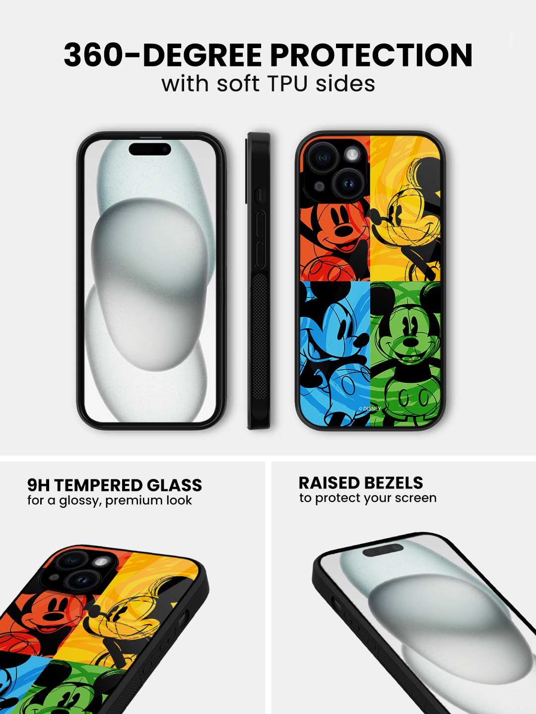 Shades of Mickey - iPhone 13 Mini Glass Cover