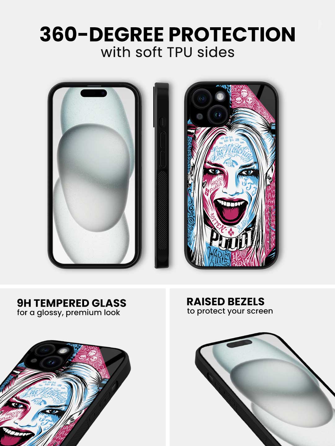 Wicked Harley Quinn - iPhone 13 Mini Glass Cover