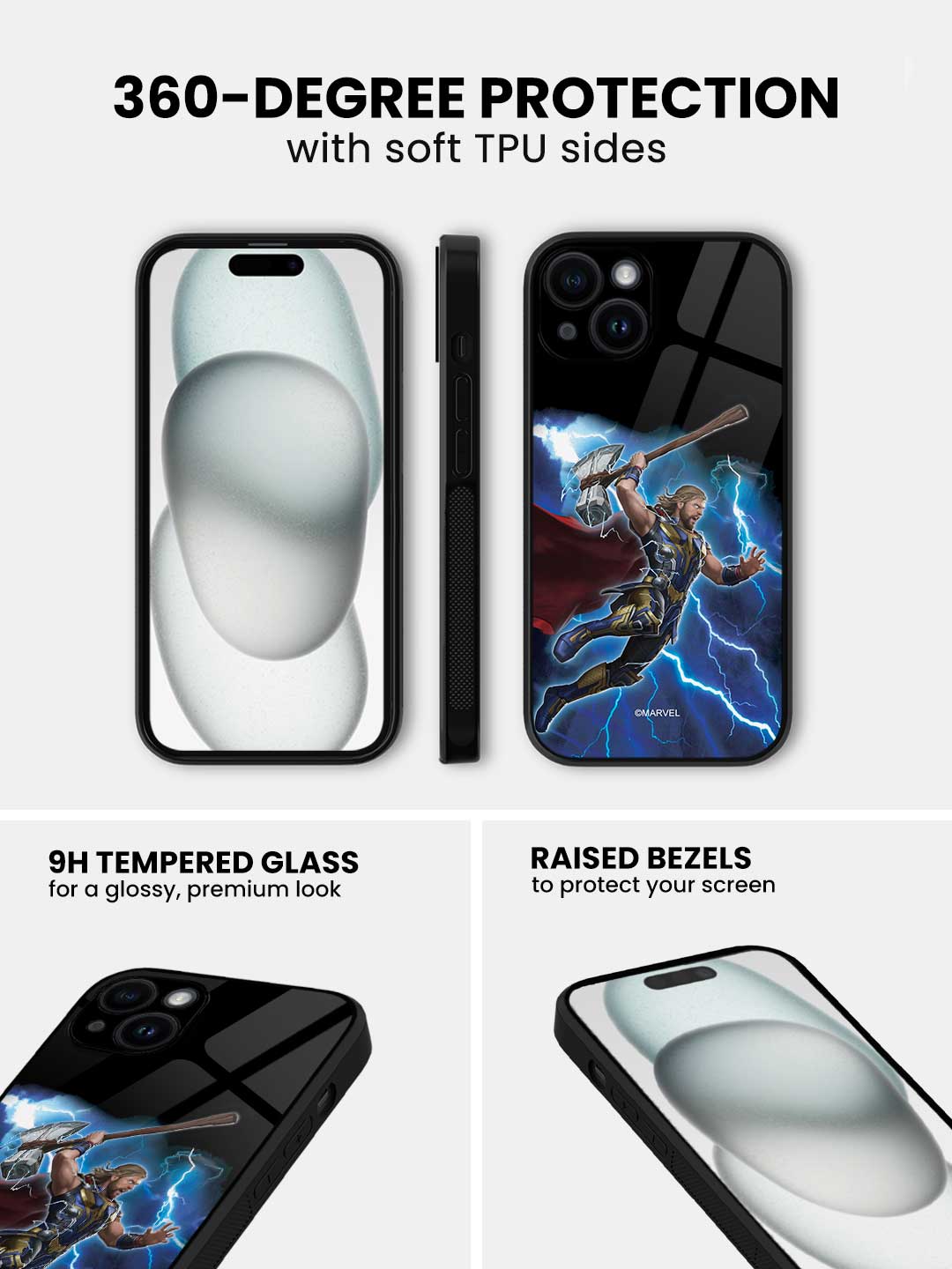 Worthy Thor Attack - iPhone 13 Mini Glass Cover