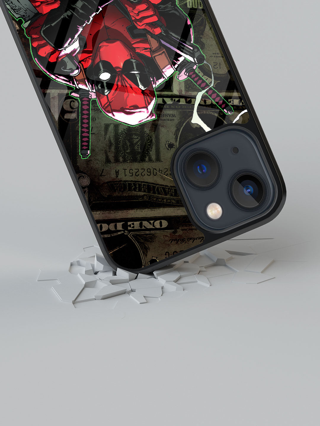 Deadpool Dollar - iPhone 13 Mini Glass Cover
