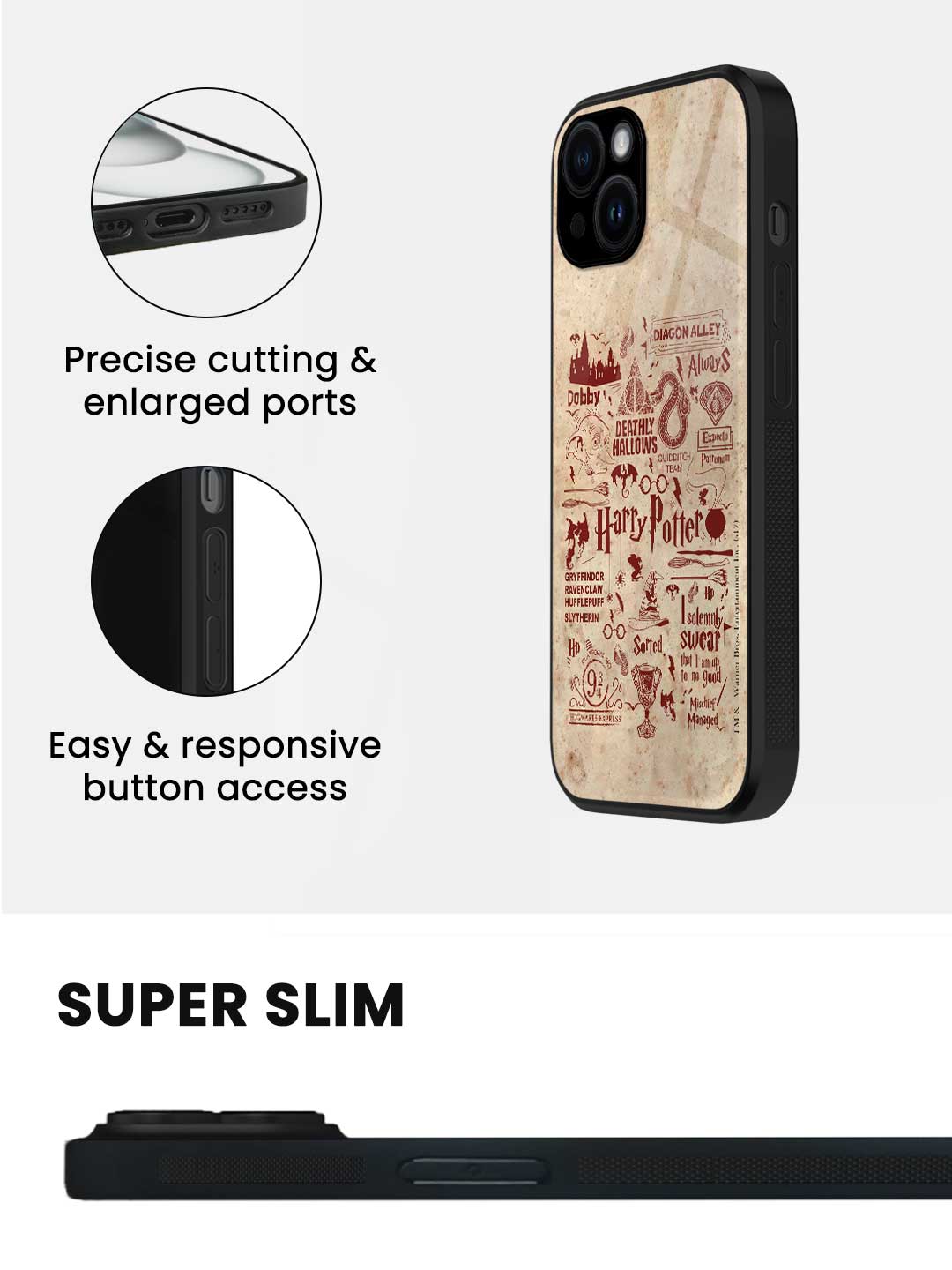 Harry Potter Infographic Red - iPhone 13 Mini Glass Cover