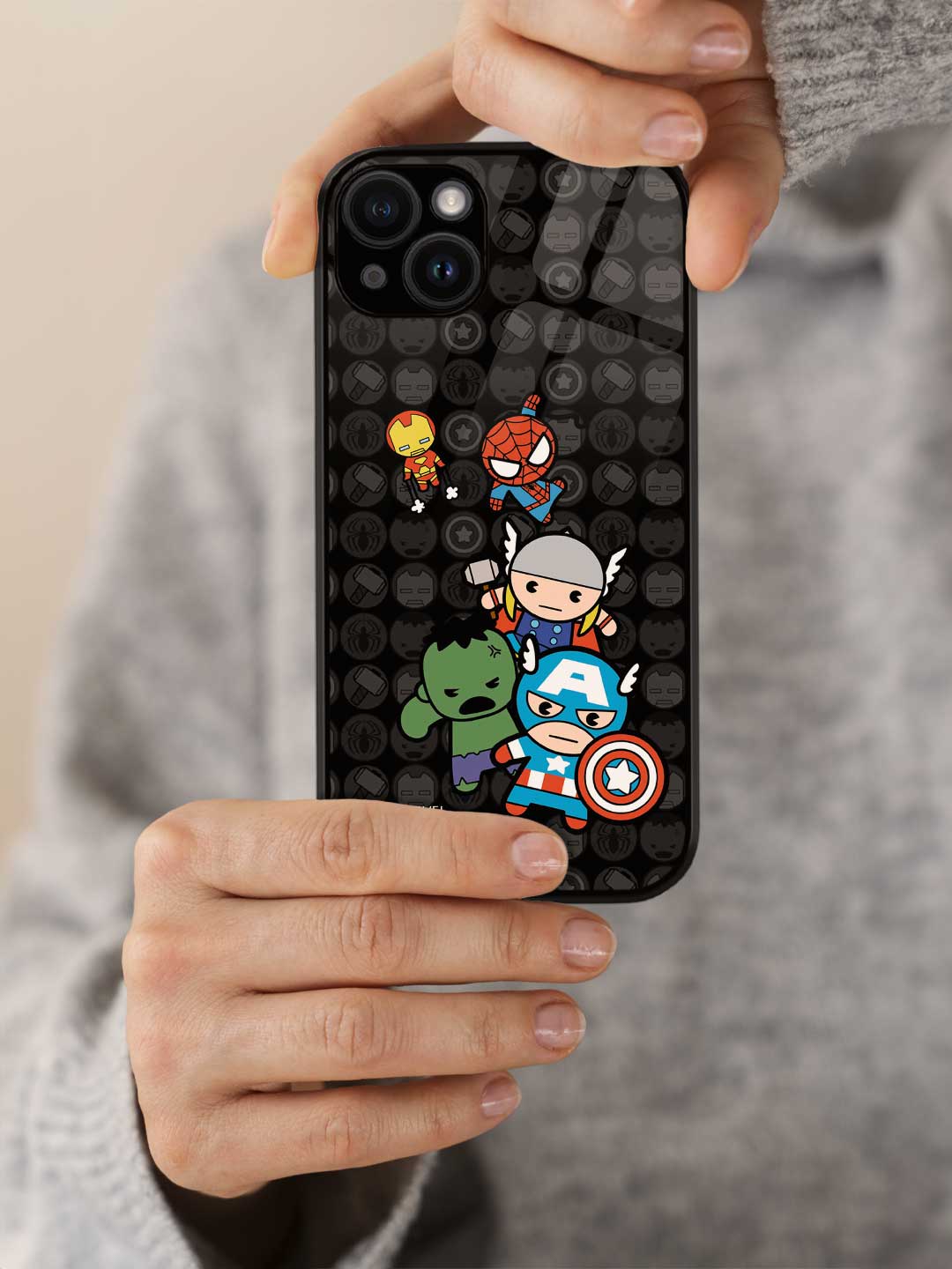 Kawaii Marvel Comics - iPhone 13 Mini Glass Cover