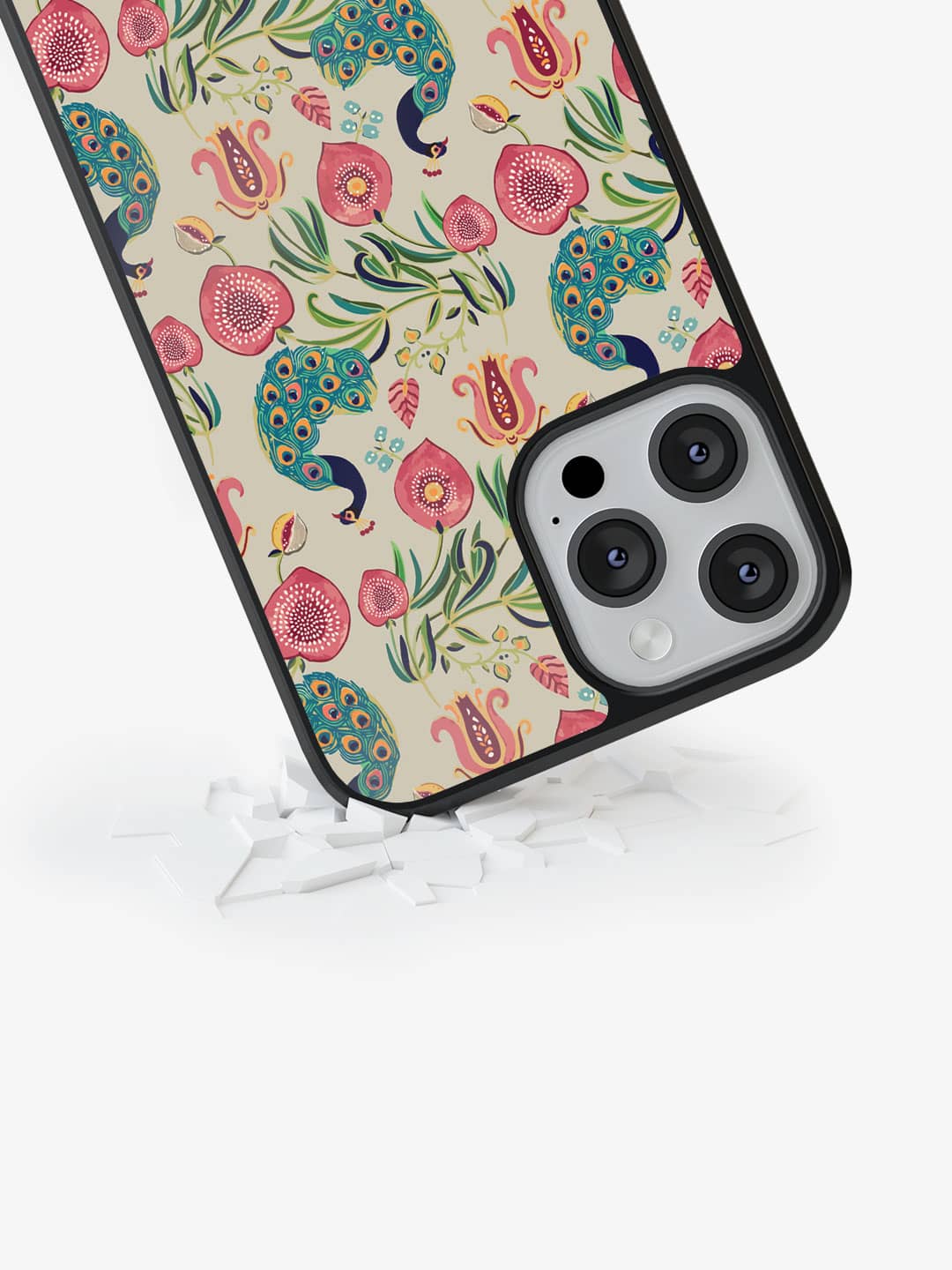 Payal Singhal Anaar and Mor Beige - iPhone 13 Pro Cover
