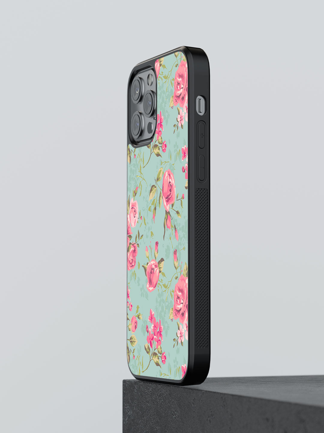 Teal Pink Flowers - iPhone 13 Pro Cover