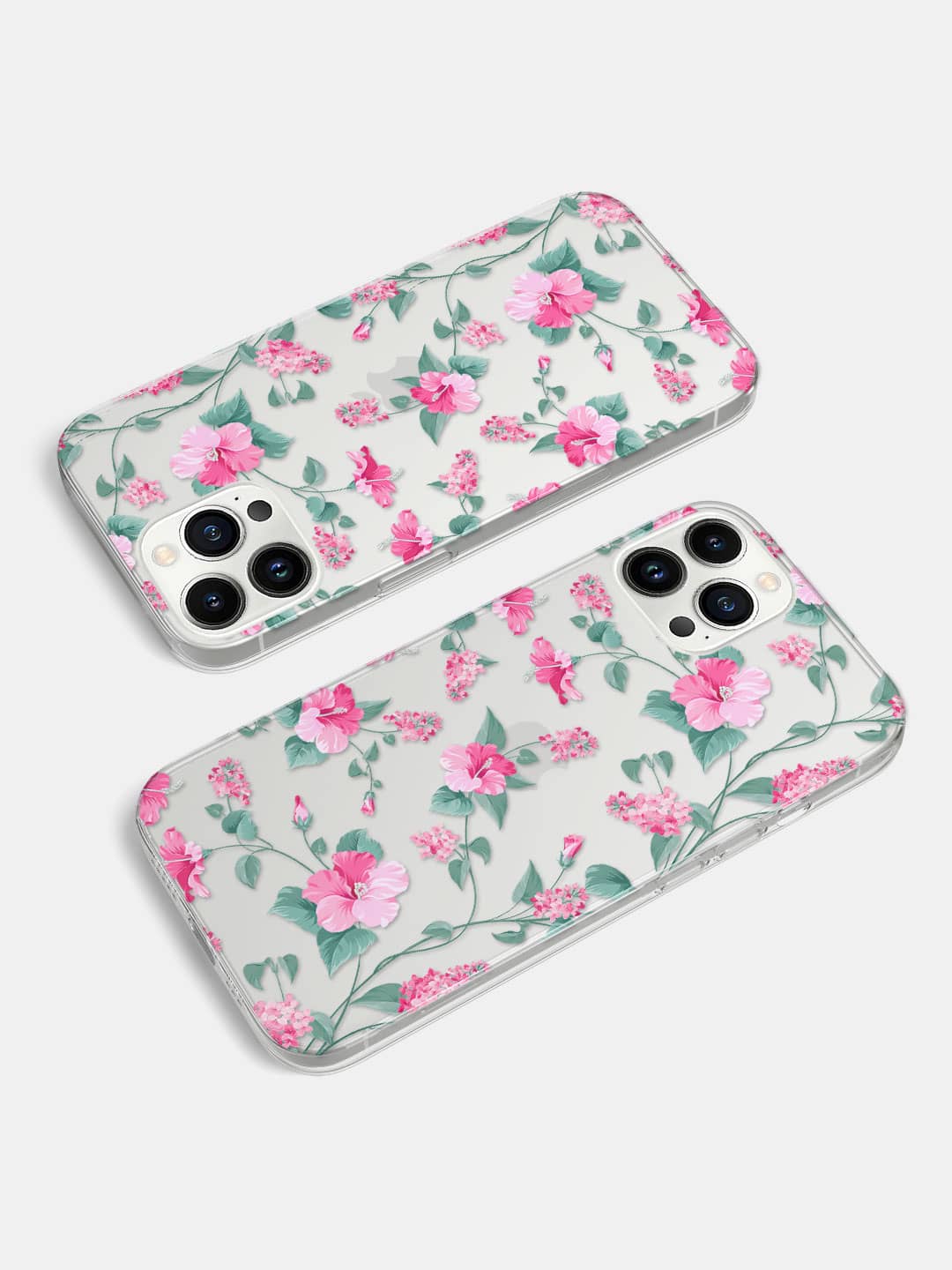 SK Hibiscus Blush - iPhone 13 Pro Clear Cover