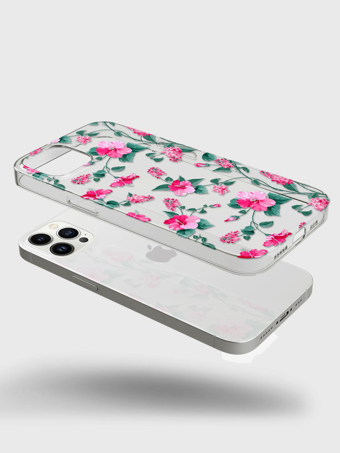 SK Hibiscus Blush - iPhone 13 Pro Clear Cover