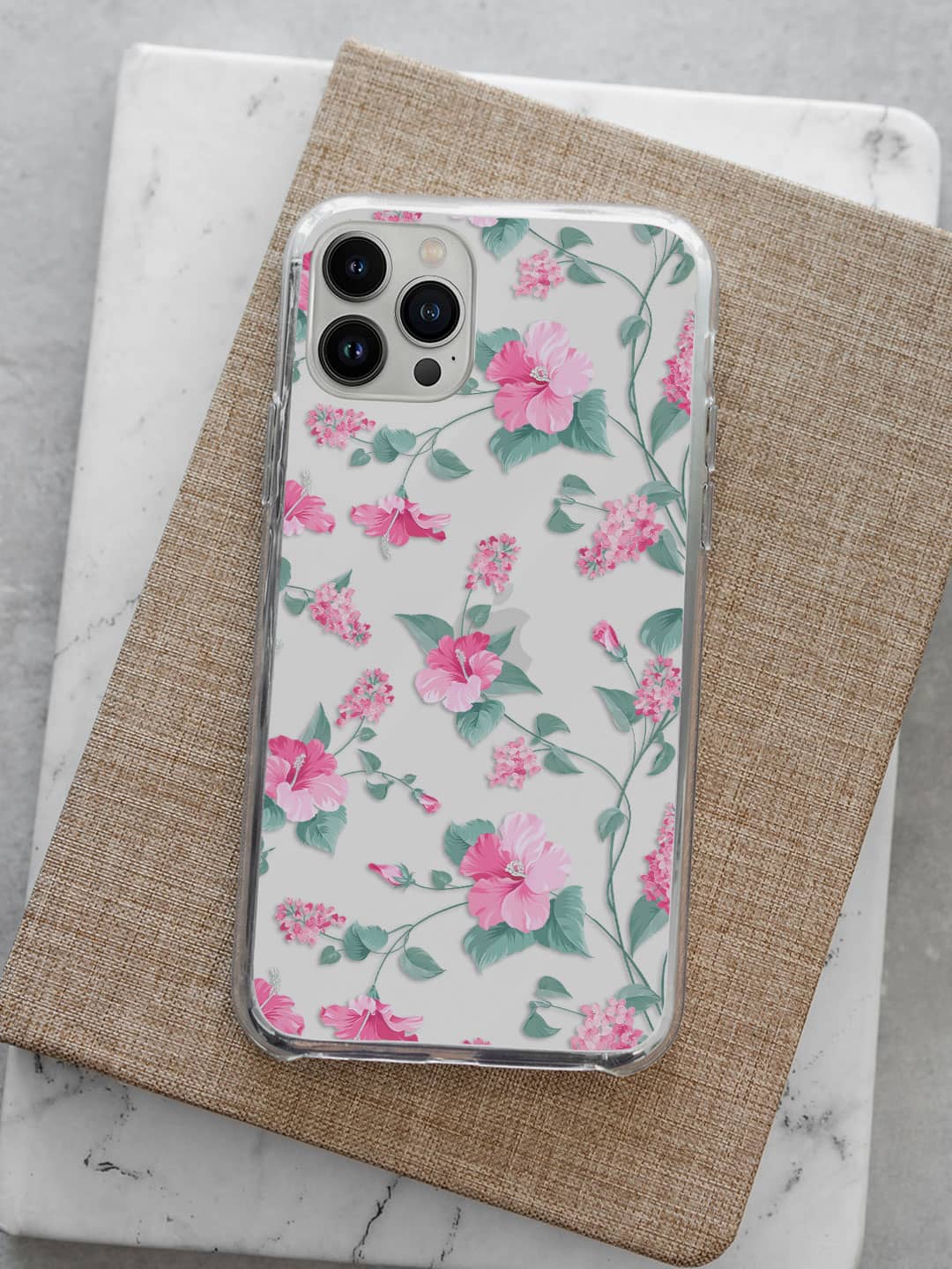SK Hibiscus Blush - iPhone 13 Pro Clear Cover