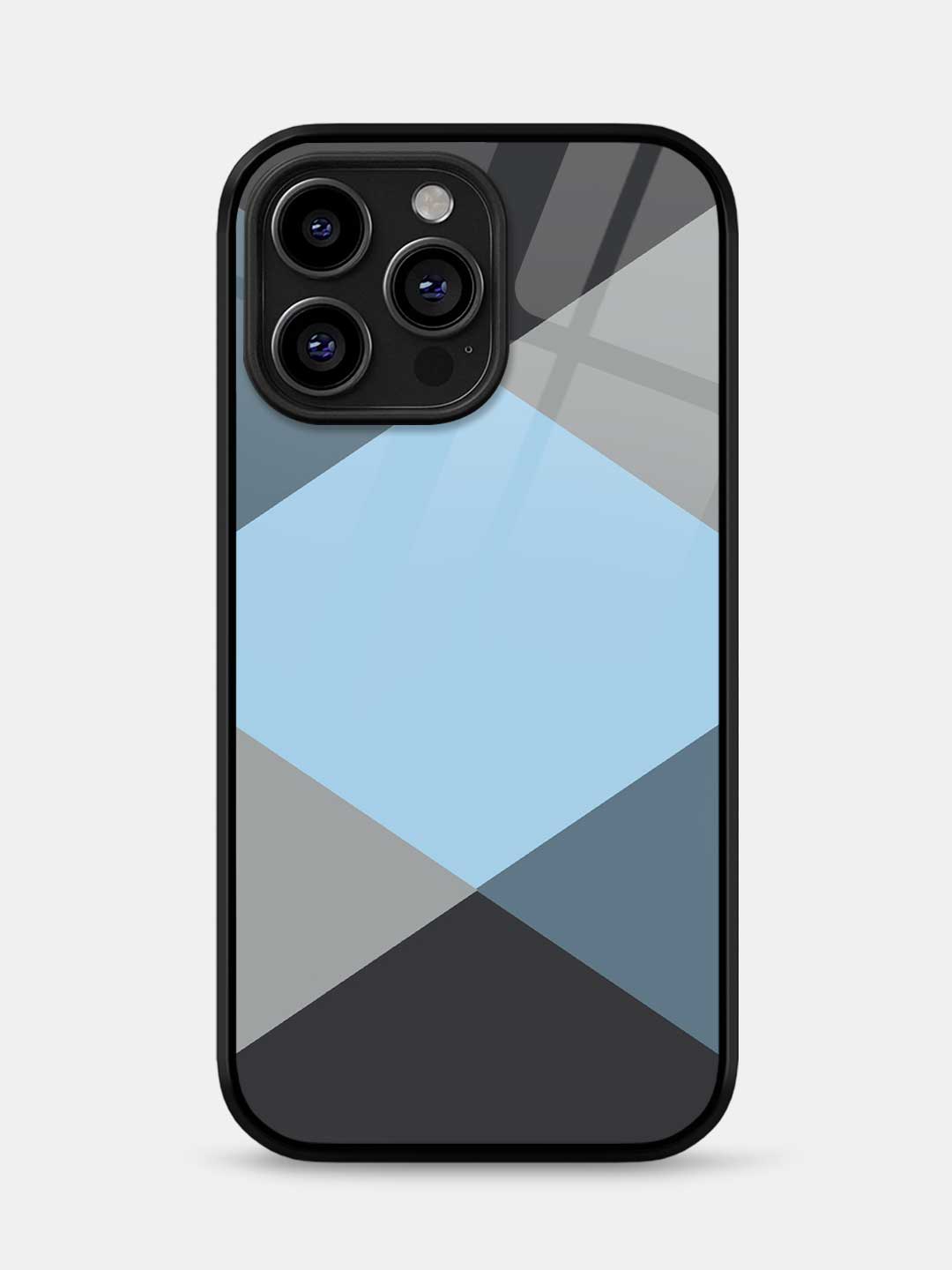 Criss Cross Blue - iPhone 13 Pro Glass Cover