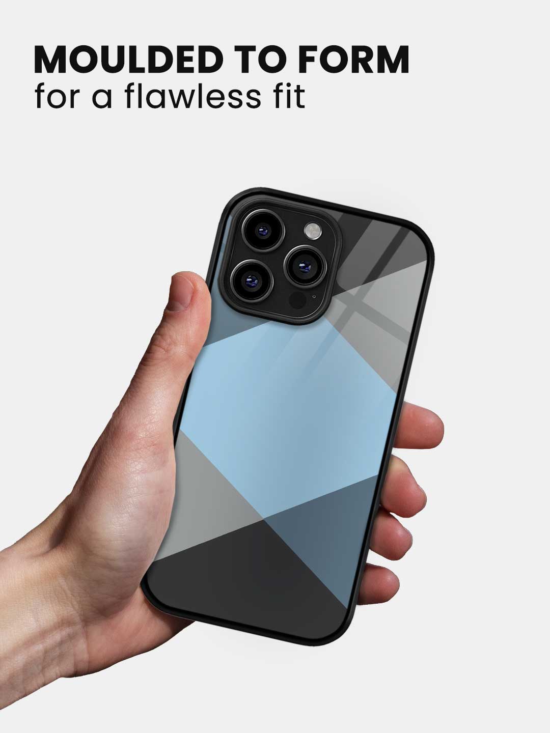 Criss Cross Blue - iPhone 13 Pro Glass Cover