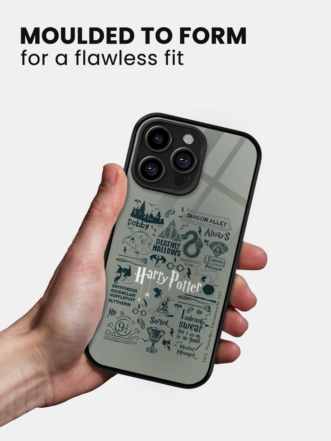 Harry Potter Infographic Grey - iPhone 13 Pro Glass Cover
