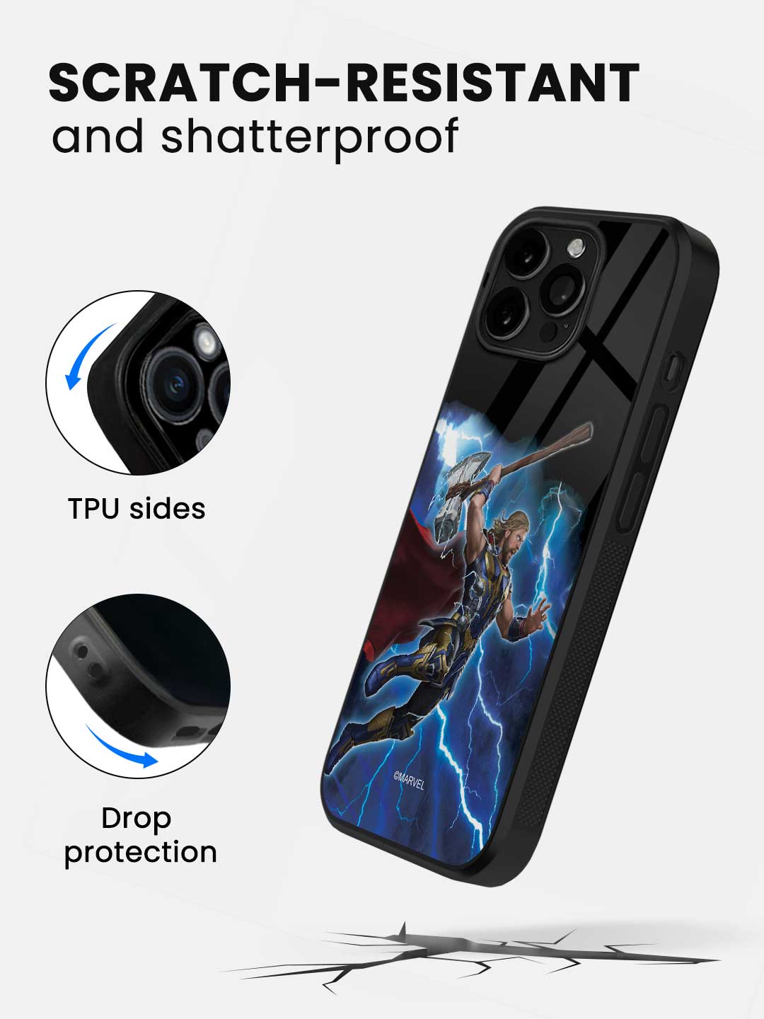Worthy Thor Attack - iPhone 13 Pro Glass Cover