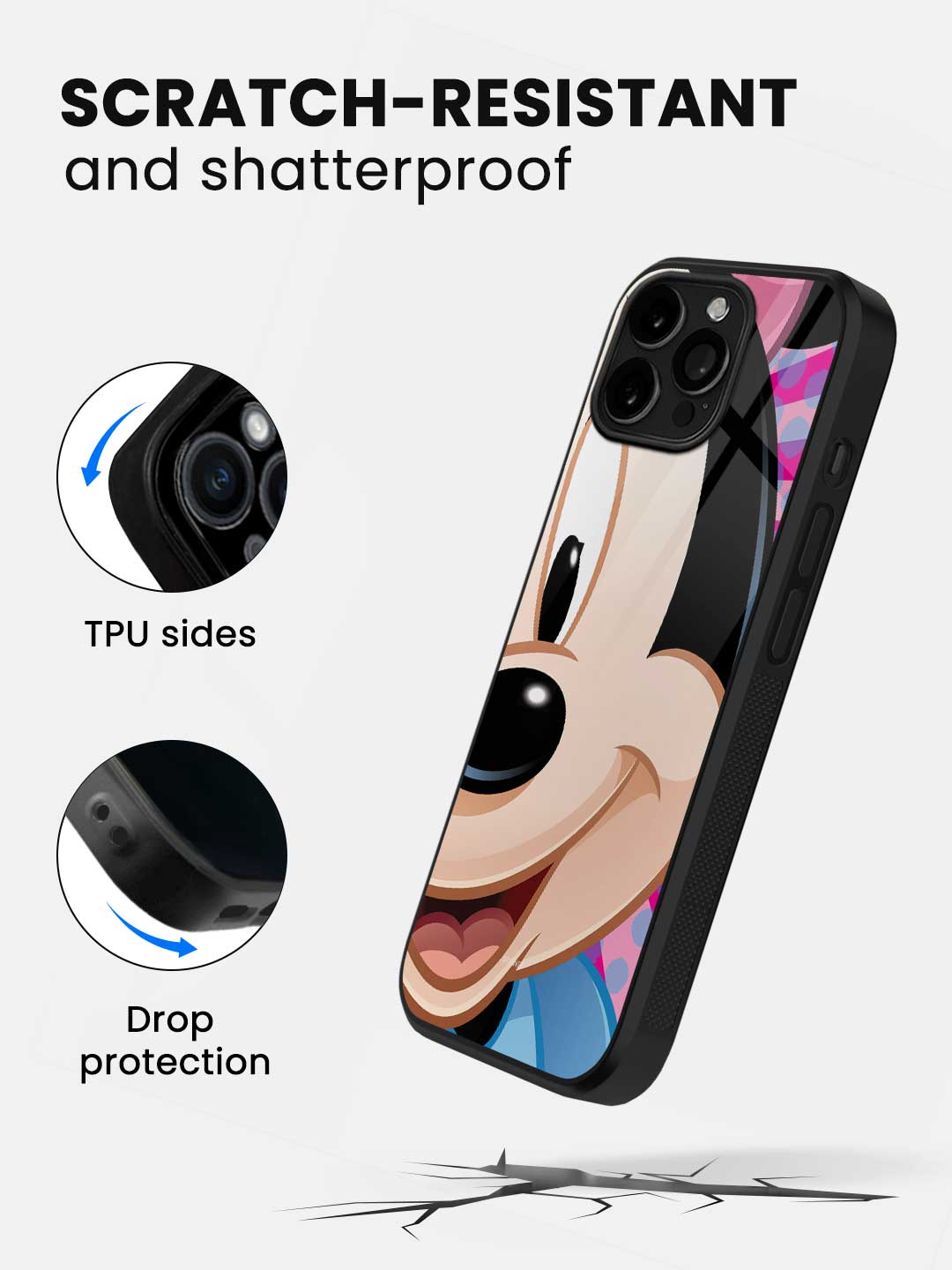 Zoom Up Minnie - iPhone 13 Pro Glass Cover