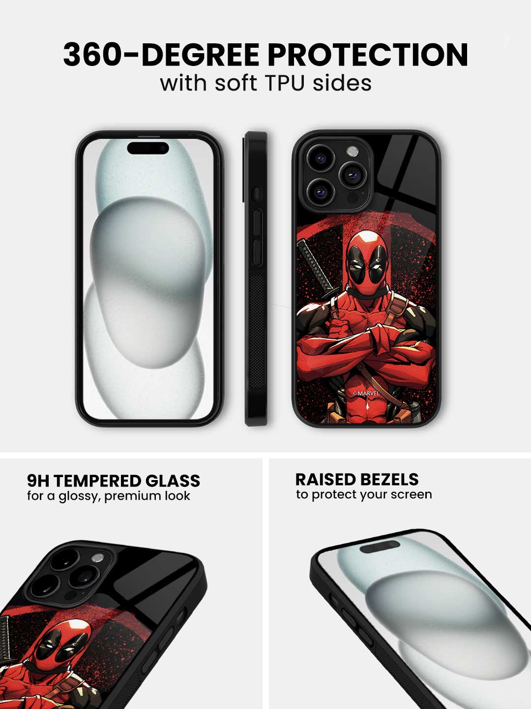 Deadpool Stance - iPhone 13 Pro Glass Cover