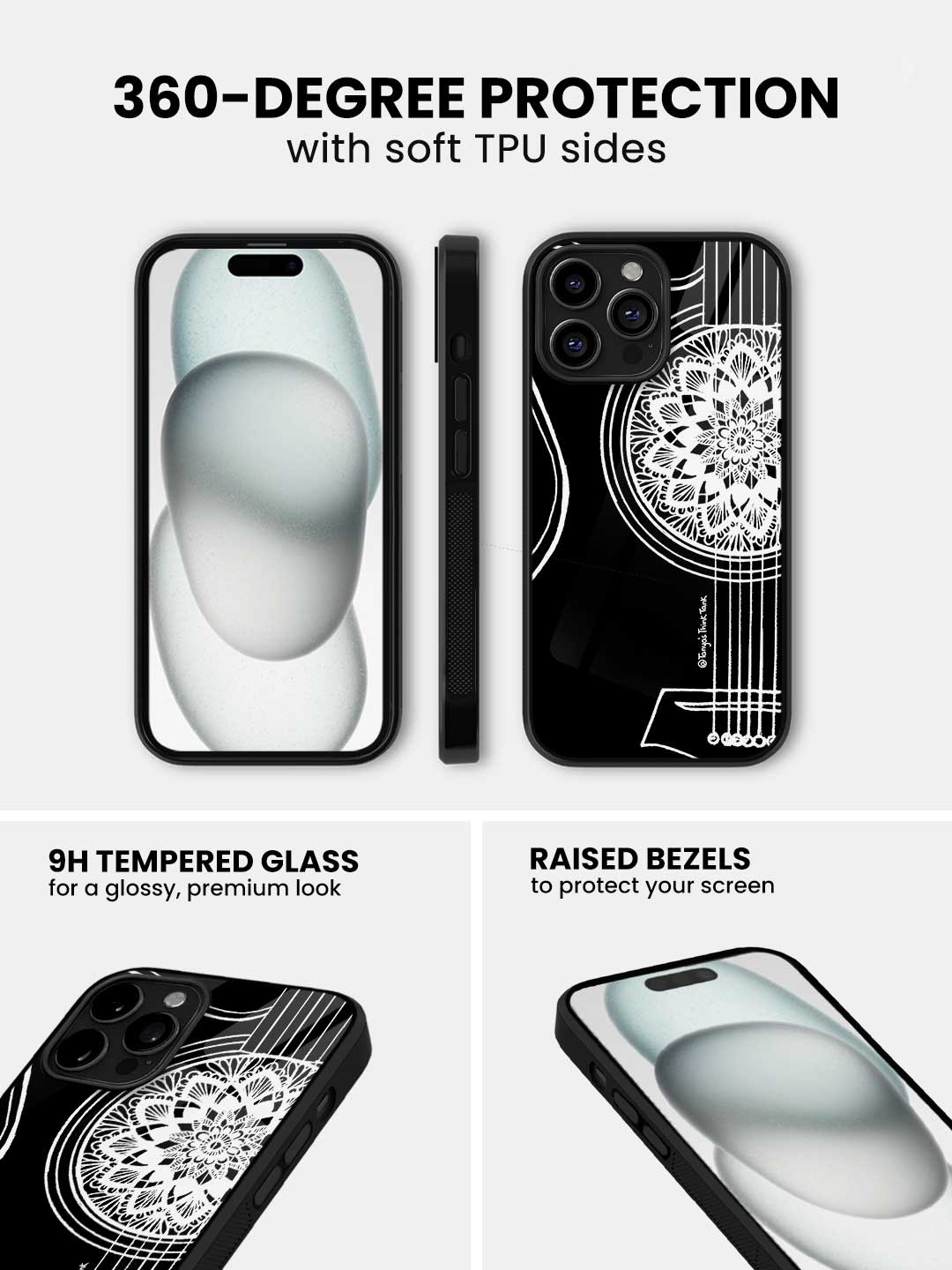 Guitar White - iPhone 13 Pro Glass Cover