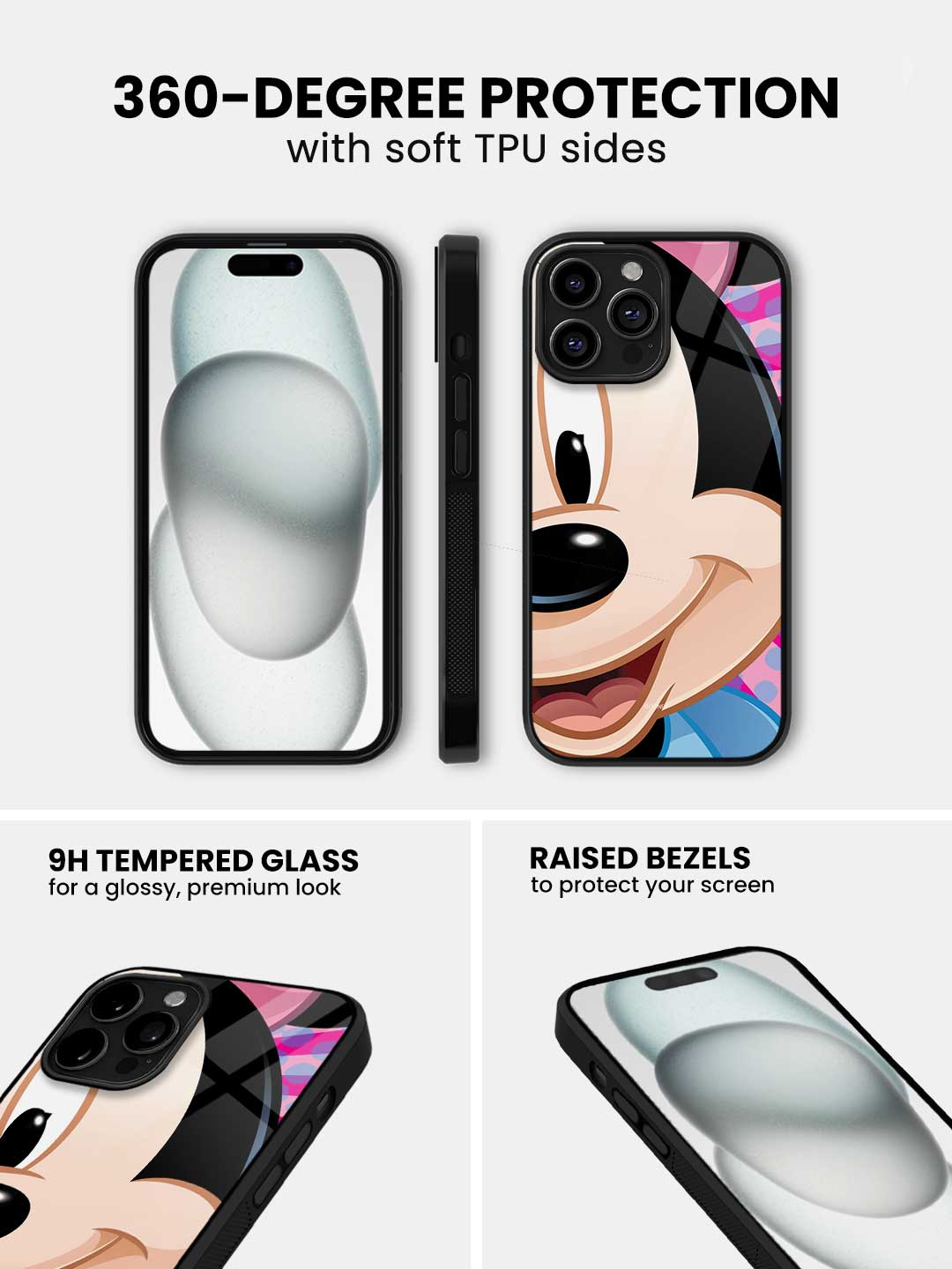 Zoom Up Minnie - iPhone 13 Pro Glass Cover