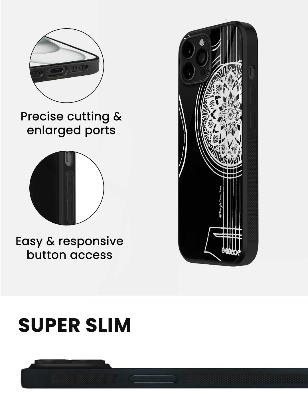 Guitar White - iPhone 13 Pro Glass Cover