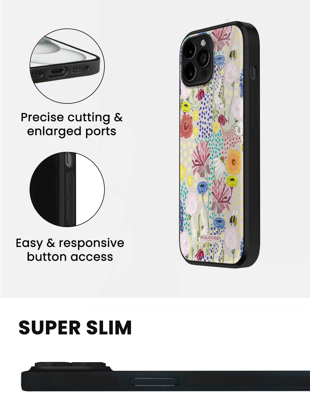 Payal Singhal Bee Garden Stone - iPhone 13 Pro Glass Cover