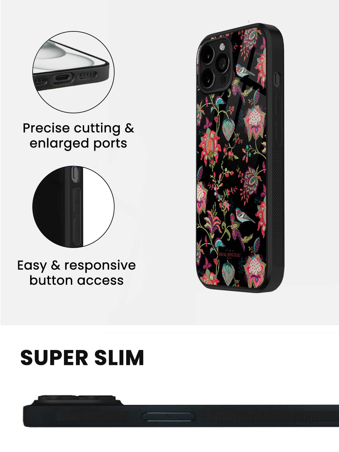 Payal Singhal Chidiya Black - iPhone 13 Pro Glass Cover