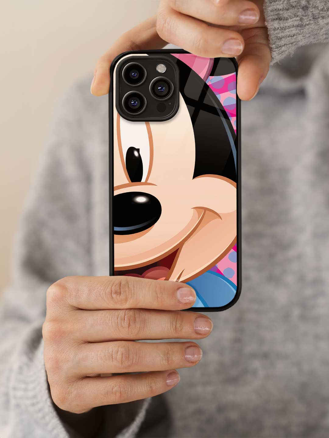 Zoom Up Minnie - iPhone 13 Pro Glass Cover