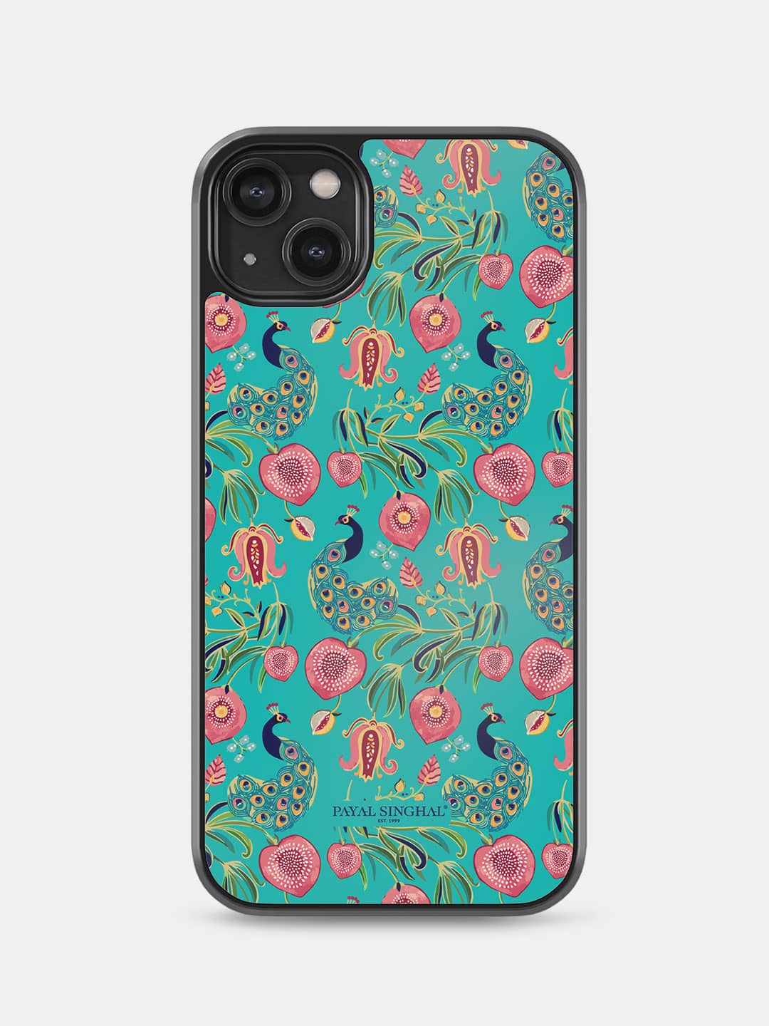 Payal Singhal Anaar and Mor Teal - iPhone 14 Plus Cover