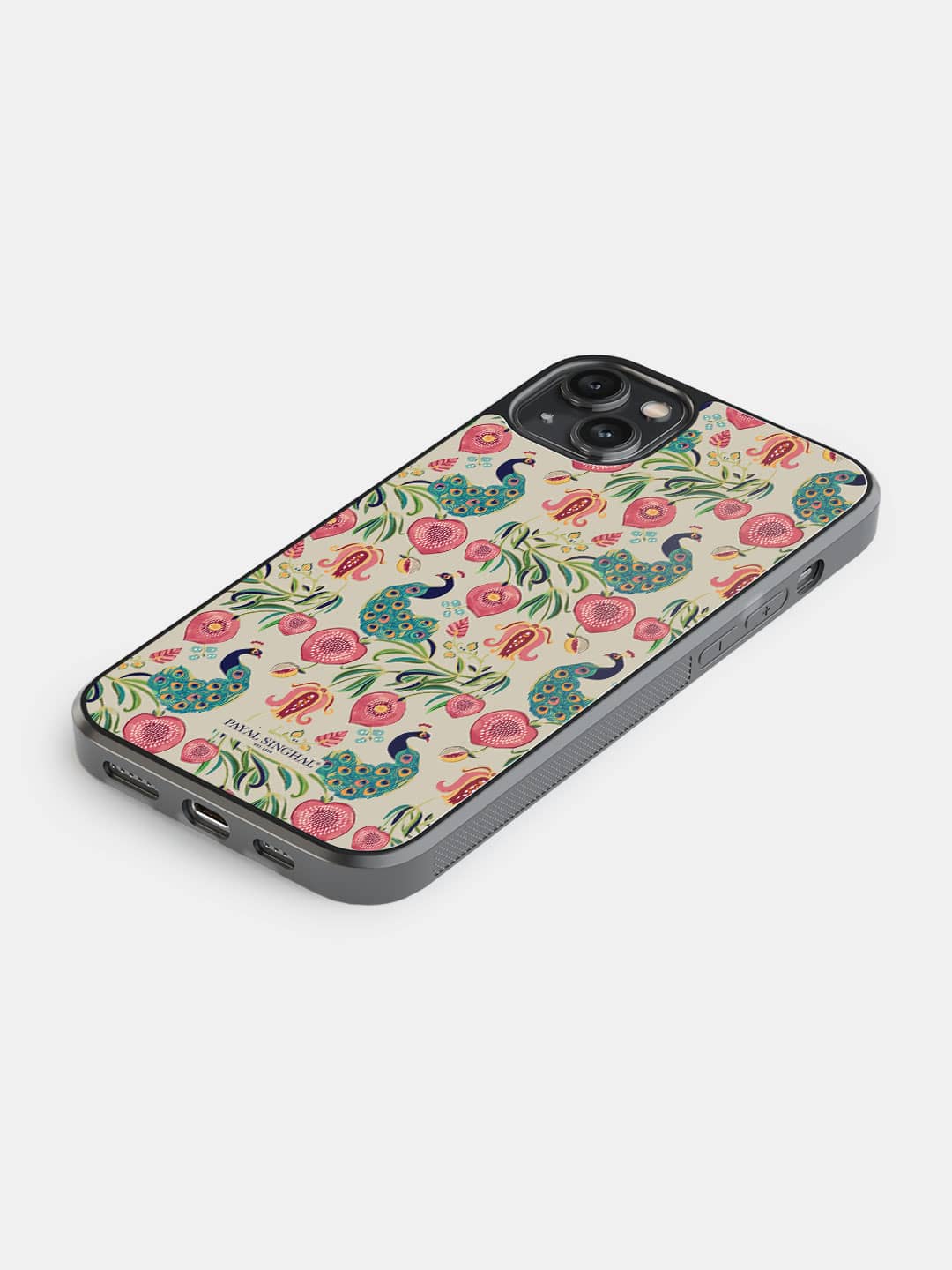 Payal Singhal Anaar and Mor Beige - iPhone 14 Plus Bumper Cover