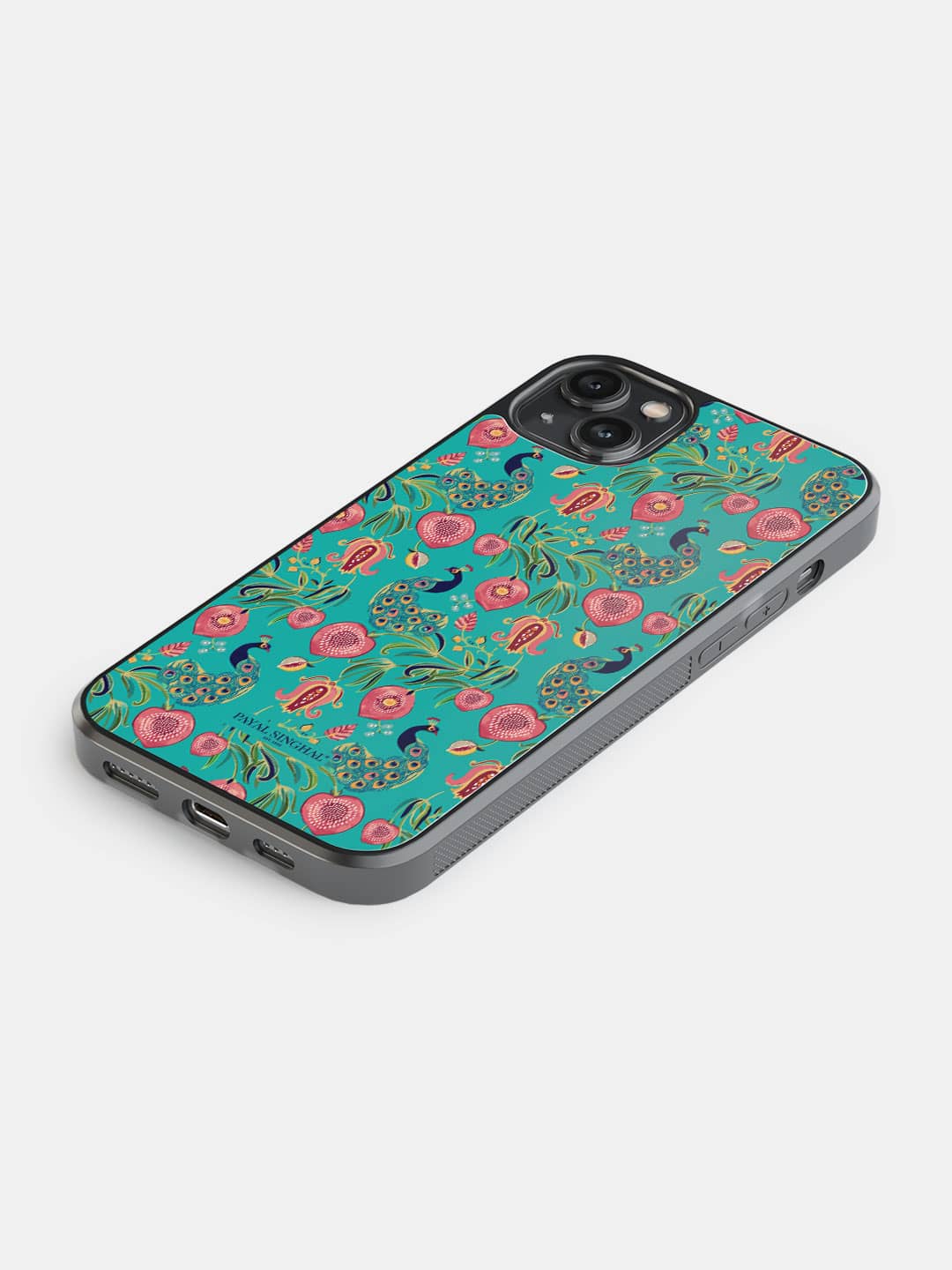 Payal Singhal Anaar and Mor Teal - iPhone 14 Plus Cover