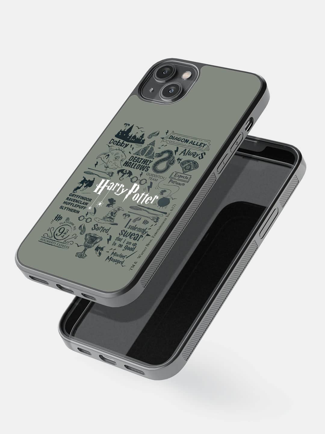 Harry Potter Infographic Grey - iPhone 14 Plus Cover