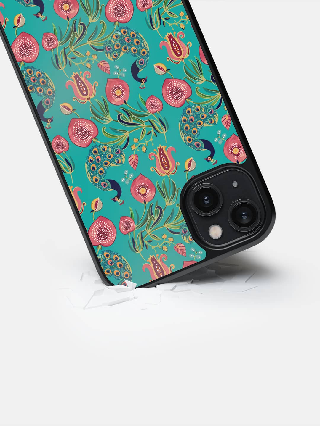 Payal Singhal Anaar and Mor Teal - iPhone 14 Plus Cover