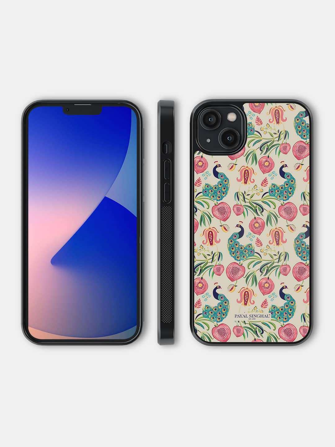 Payal Singhal Anaar and Mor Beige - iPhone 14 Plus Bumper Cover