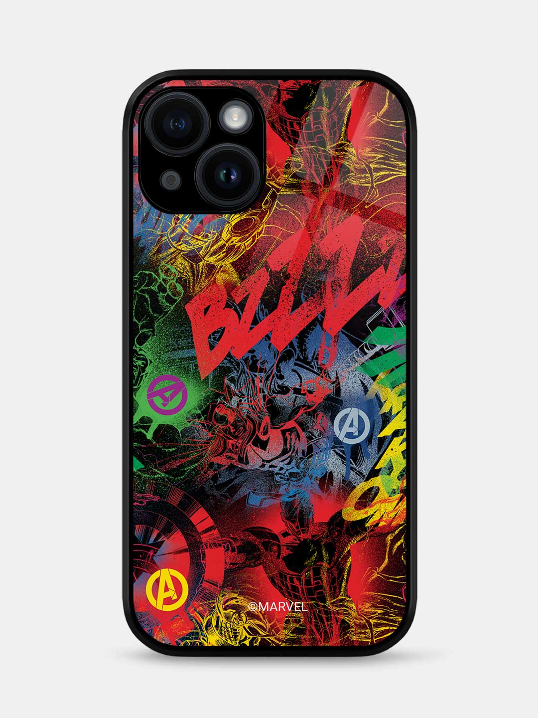 Avengers Grafitti - iPhone 15 Plus Glass Cover
