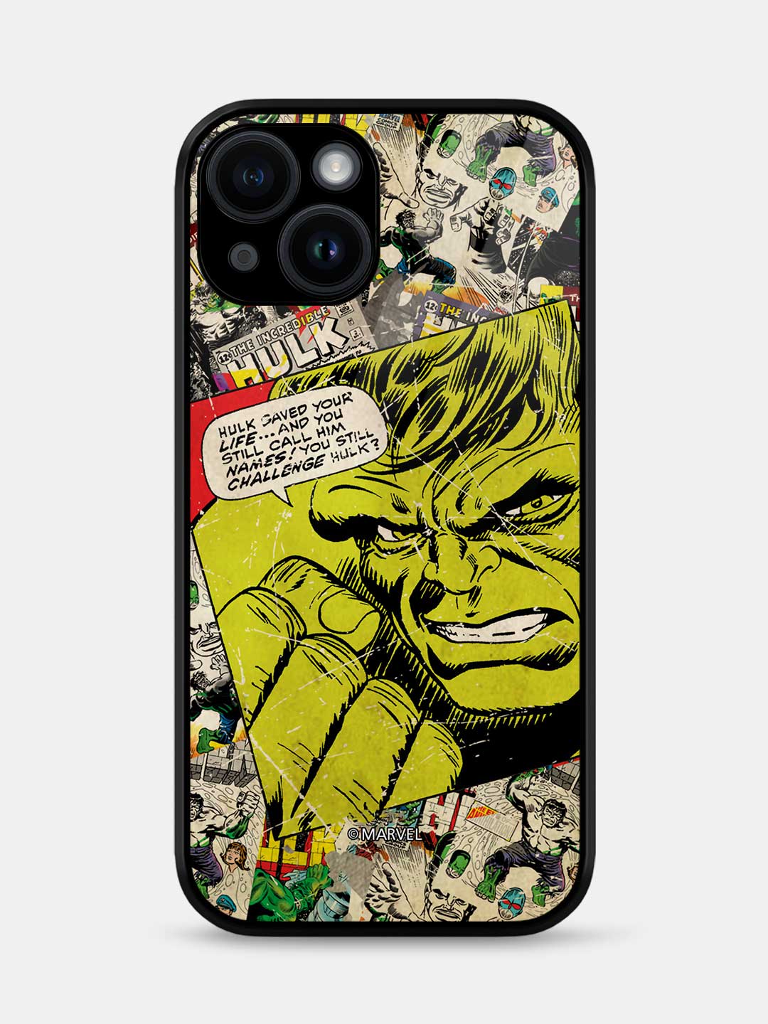 Comic Hulk - iPhone 15 Plus Glass Cover
