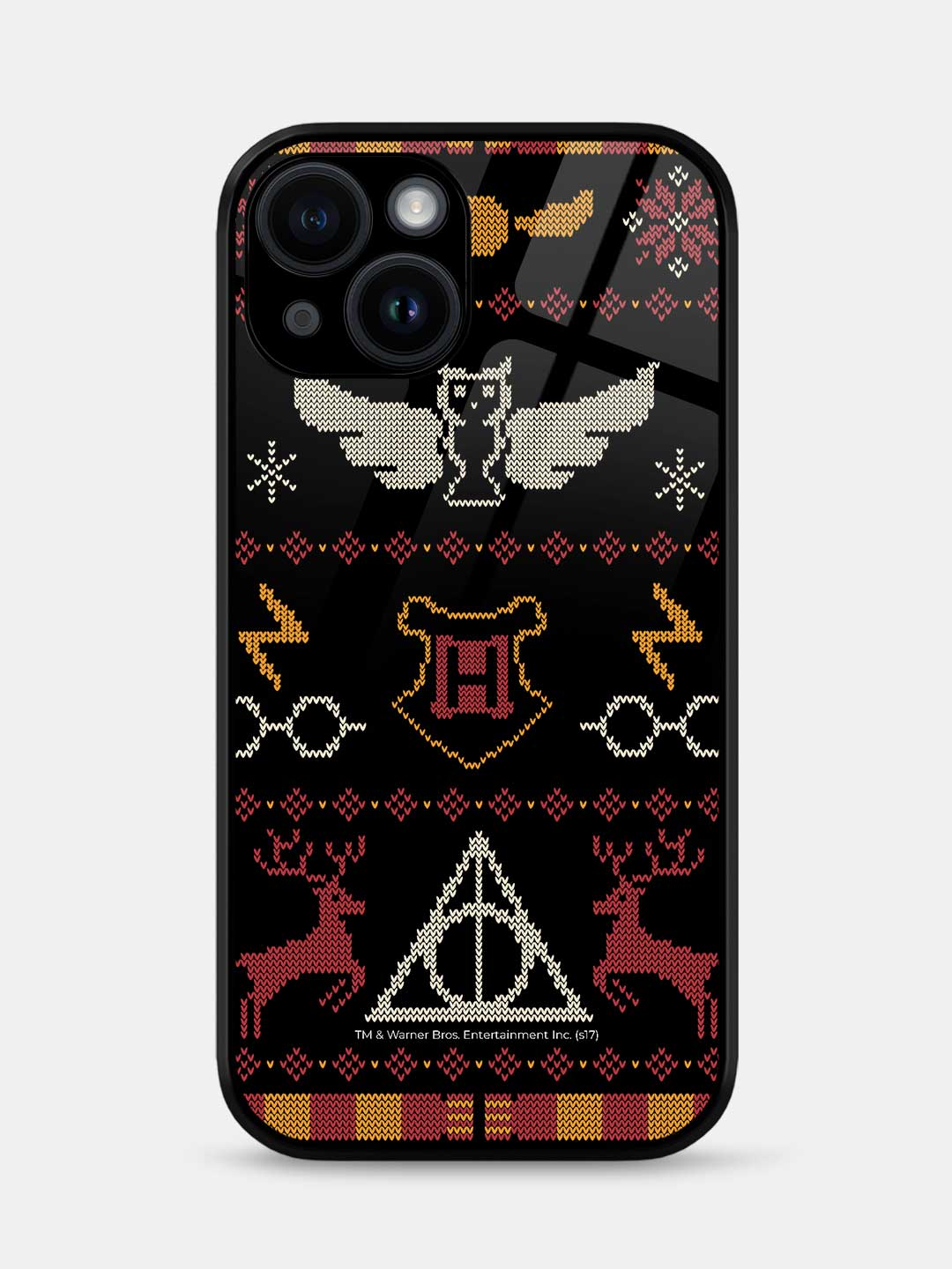 Harry Potter Christmas Pattern - iPhone 15 Plus Glass Cover