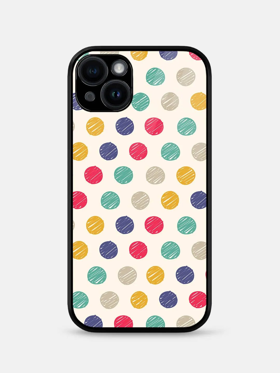 Polka Dot Scribbles - iPhone 15 Plus Cover - Glass
