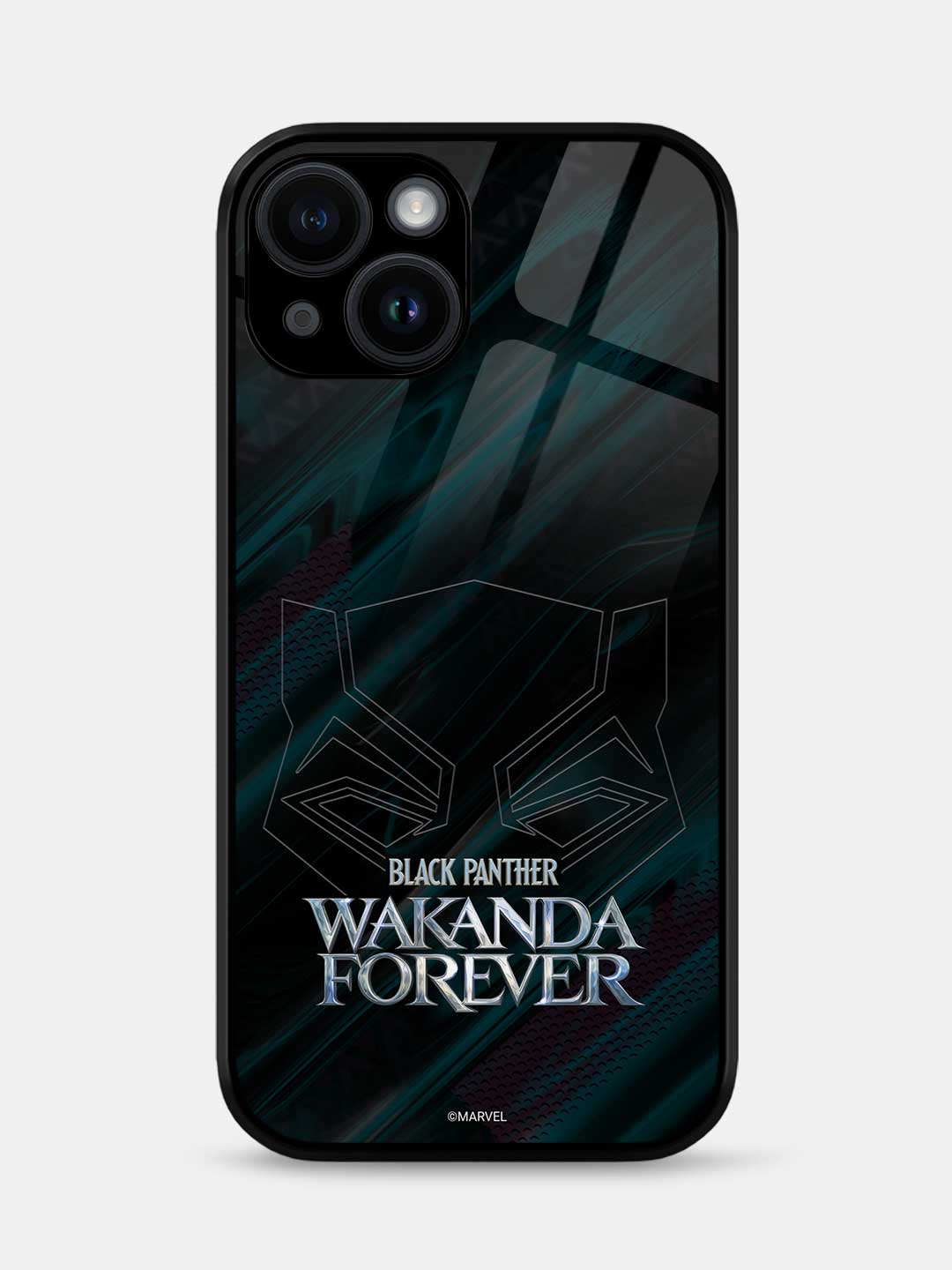 Wakanda Forever Logo Grey - iPhone 15 Plus Glass Cover