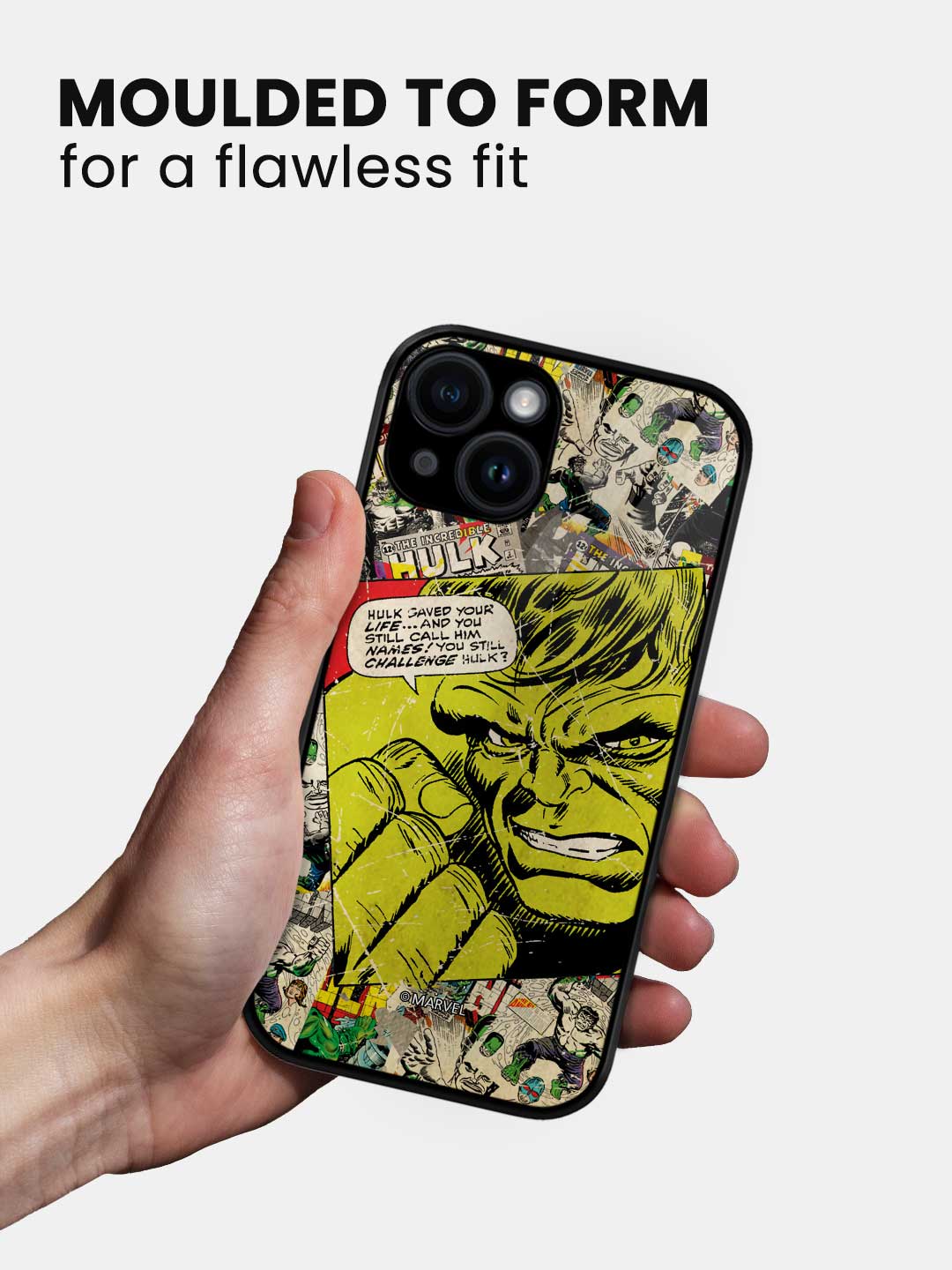 Comic Hulk - iPhone 15 Plus Glass Cover