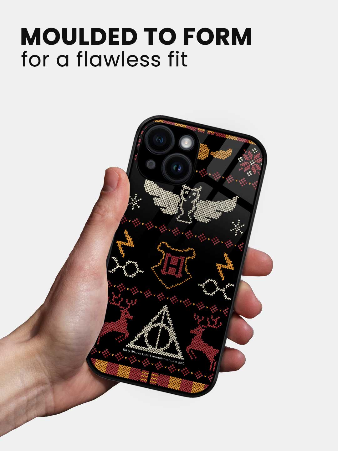Harry Potter Christmas Pattern - iPhone 15 Plus Glass Cover