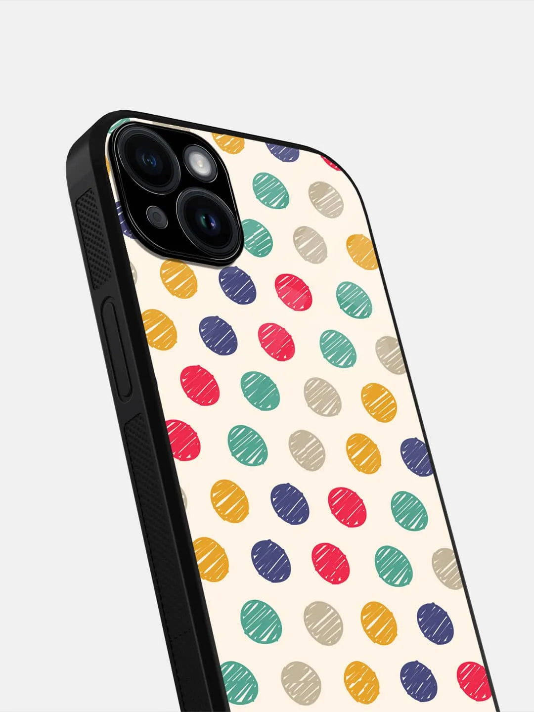 Polka Dot Scribbles - iPhone 15 Plus Cover - Glass