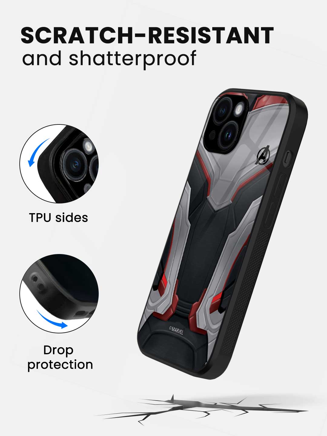 Avengers Endgame Suit - iPhone 15 Plus Glass Cover