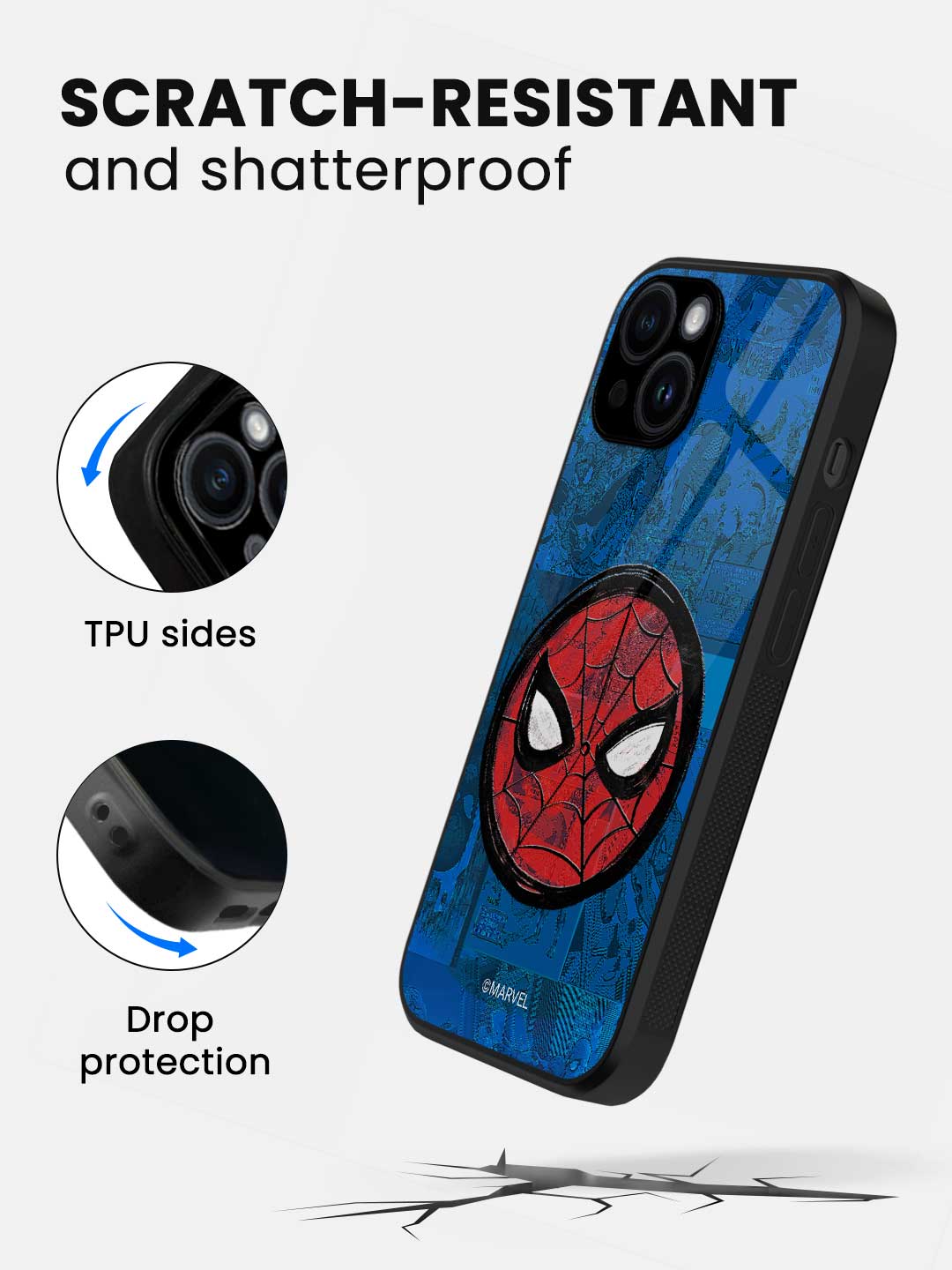 Spidey Tingling Eyes - iPhone 15 Plus Glass Cover