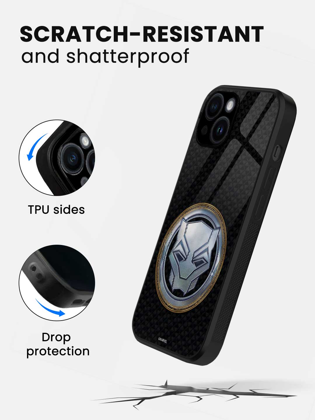 Wakanda Forever Vibranium Gold - iPhone 15 Plus Glass Cover