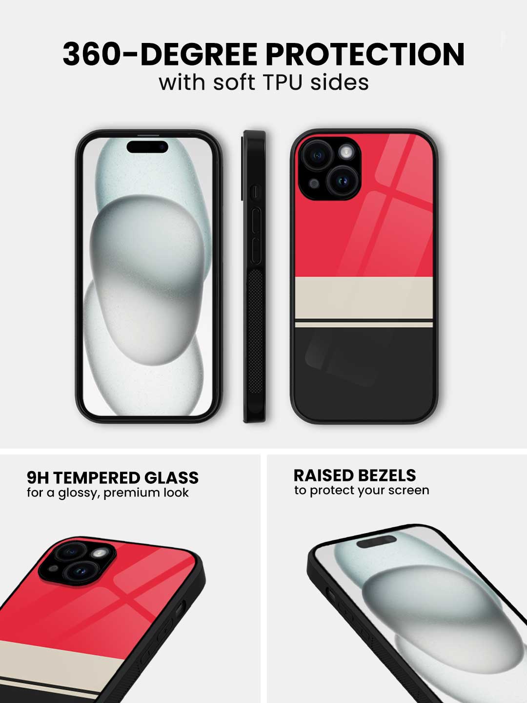 Racecar Stripes - iPhone 14 Plus Glass Cover