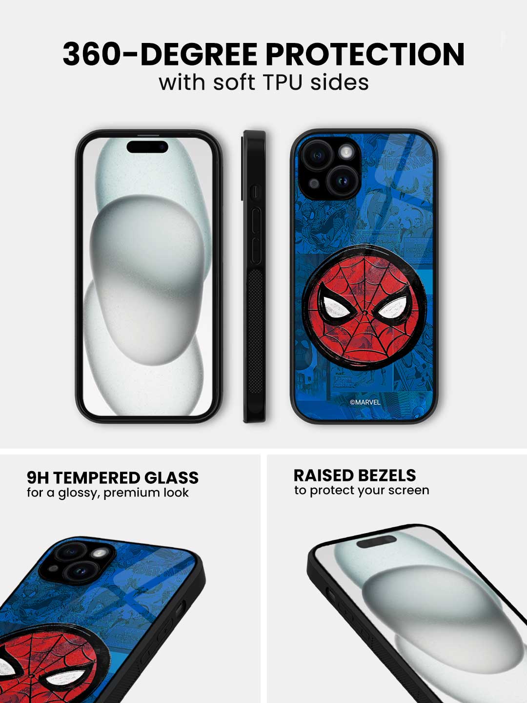 Spidey Tingling Eyes - iPhone 15 Plus Glass Cover