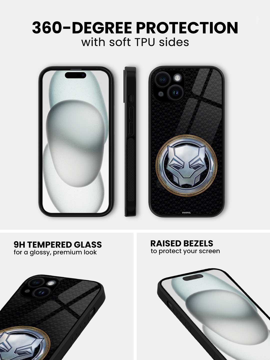 Wakanda Forever Vibranium Gold - iPhone 15 Plus Glass Cover