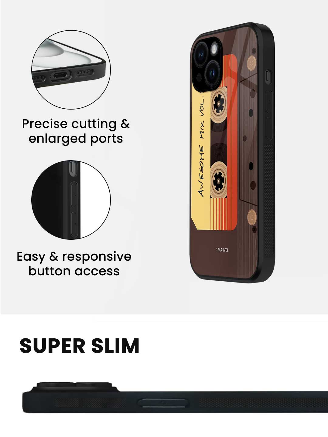 Awesome Mix Tape - iPhone 15 Plus Glass Cover