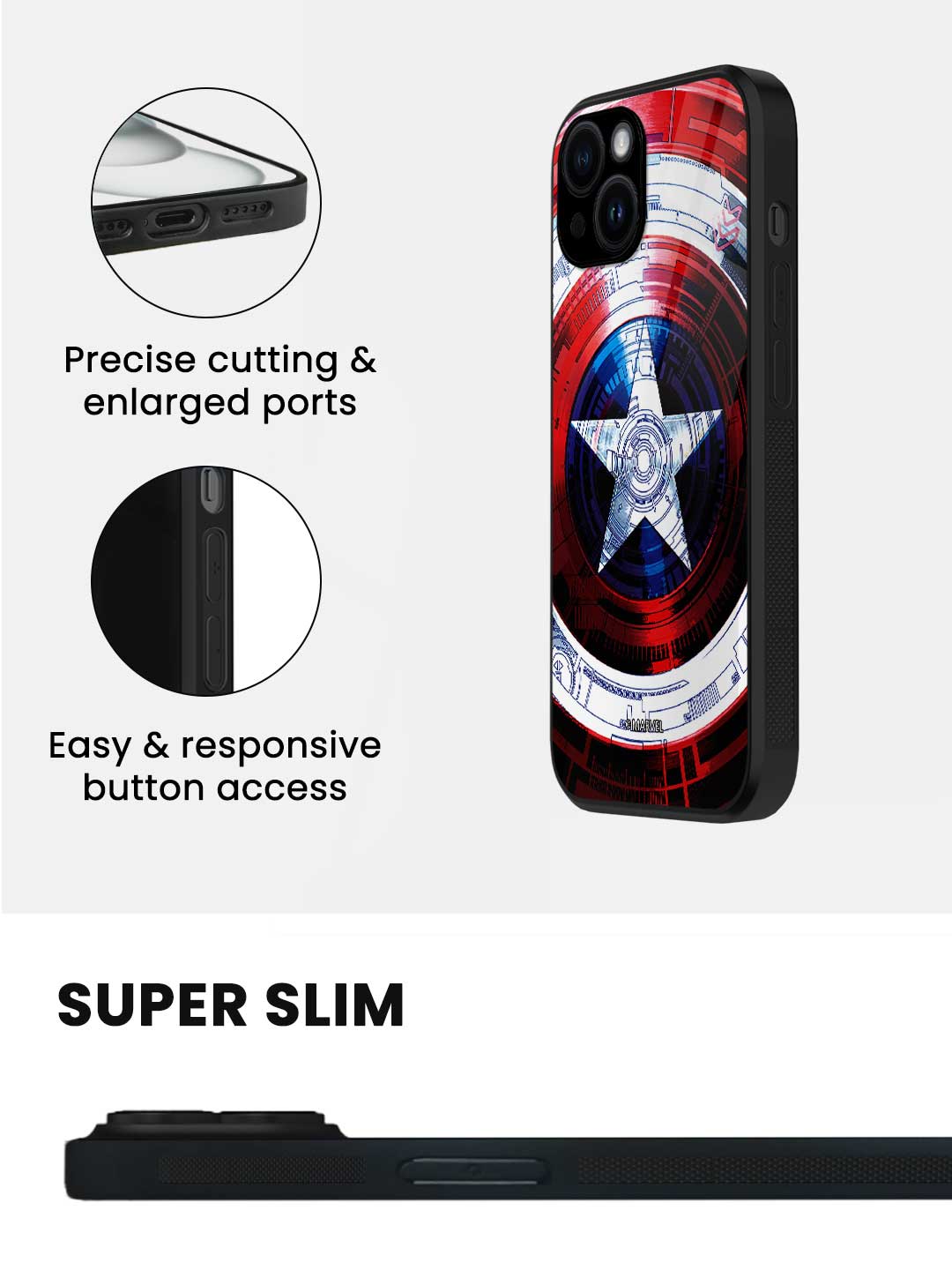 Captains Shield Decoded - iPhone 15 Plus Glass Cover