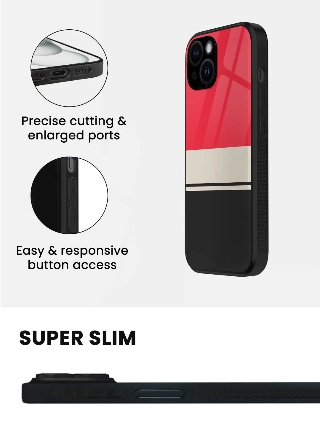 Racecar Stripes - iPhone 14 Plus Glass Cover