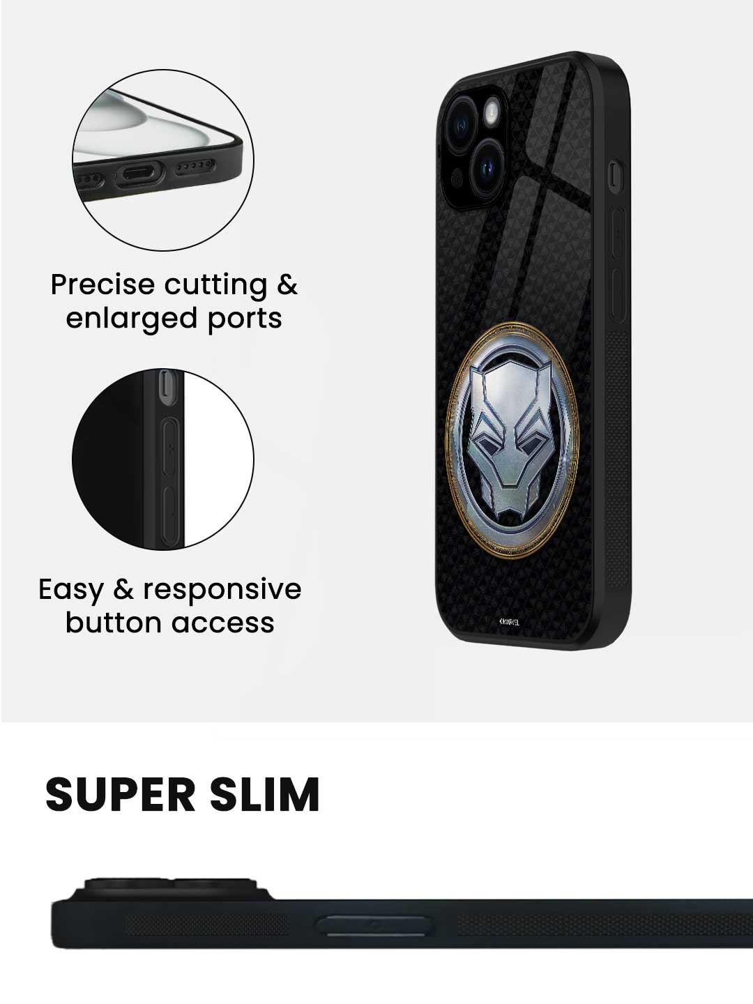 Wakanda Forever Vibranium Gold - iPhone 15 Plus Glass Cover
