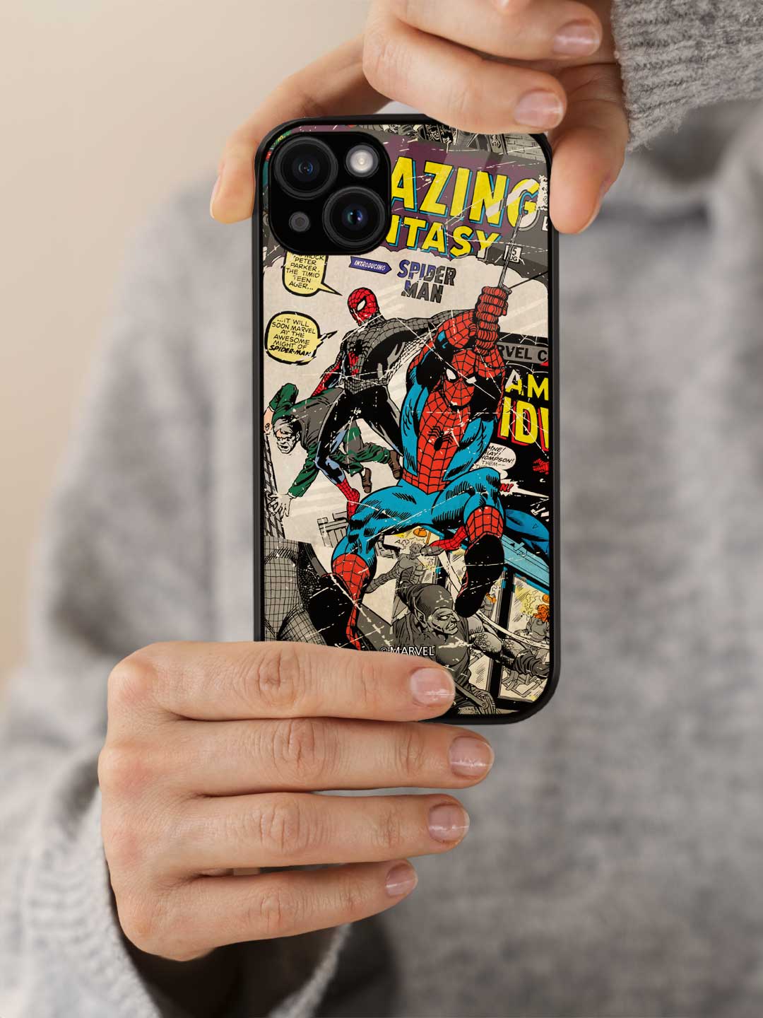 Comic Spidey - iPhone 15 Plus Glass Cover