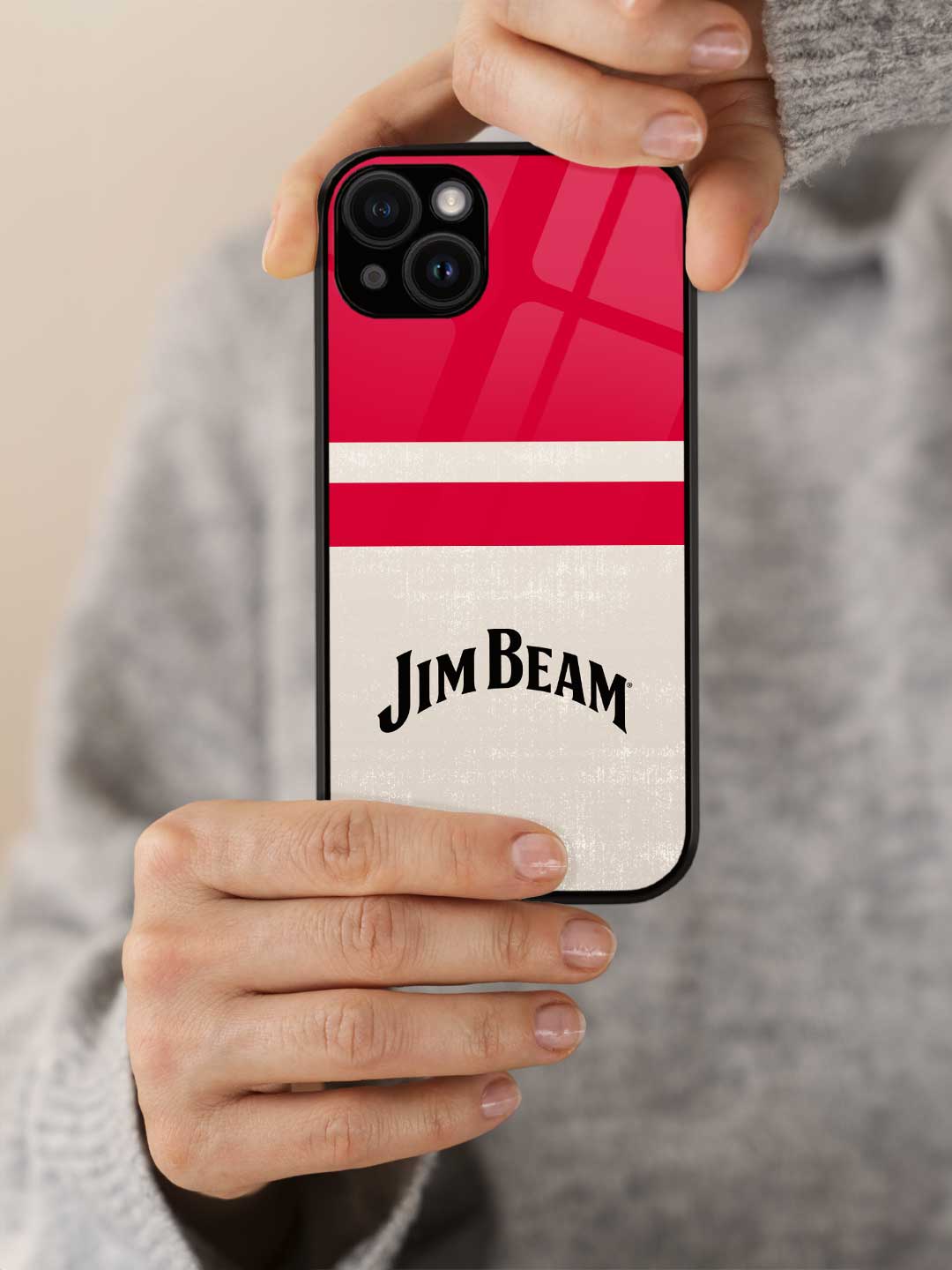 Jim Beam White Stripes - iPhone 15 Plus Glass Cover