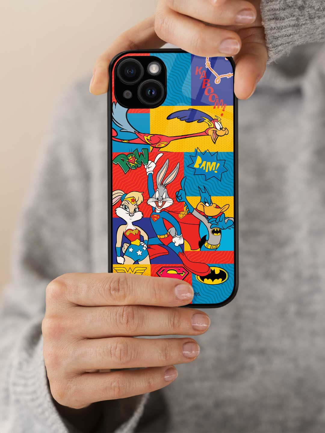 Justice League Shuffle - iPhone 15 Plus Glass Cover